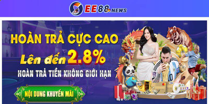 Nhận tiền hoàn trả cược thua lên đến 2.8% doanh thu